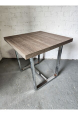 Faux Wood and Chrome Leg Side Table Faux Wood and Chrome Leg Side Table