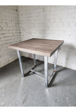 Faux Wood and Chrome Leg Side Table Faux Wood and Chrome Leg Side Table