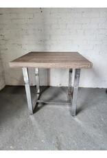 Faux Wood and Chrome Leg Side Table Faux Wood and Chrome Leg Side Table