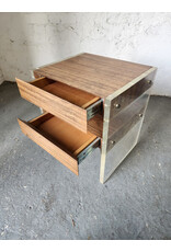 MCM Faux Wood and Lucite Two Drawer Side Table MCM Faux Wood and Lucite Two Drawer Side Table