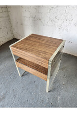 MCM Faux Wood and Lucite Two Drawer Side Table MCM Faux Wood and Lucite Two Drawer Side Table