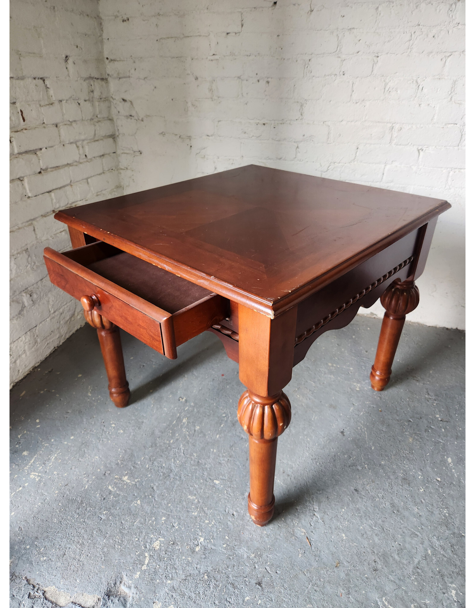 Wood Single Drawer Side Table