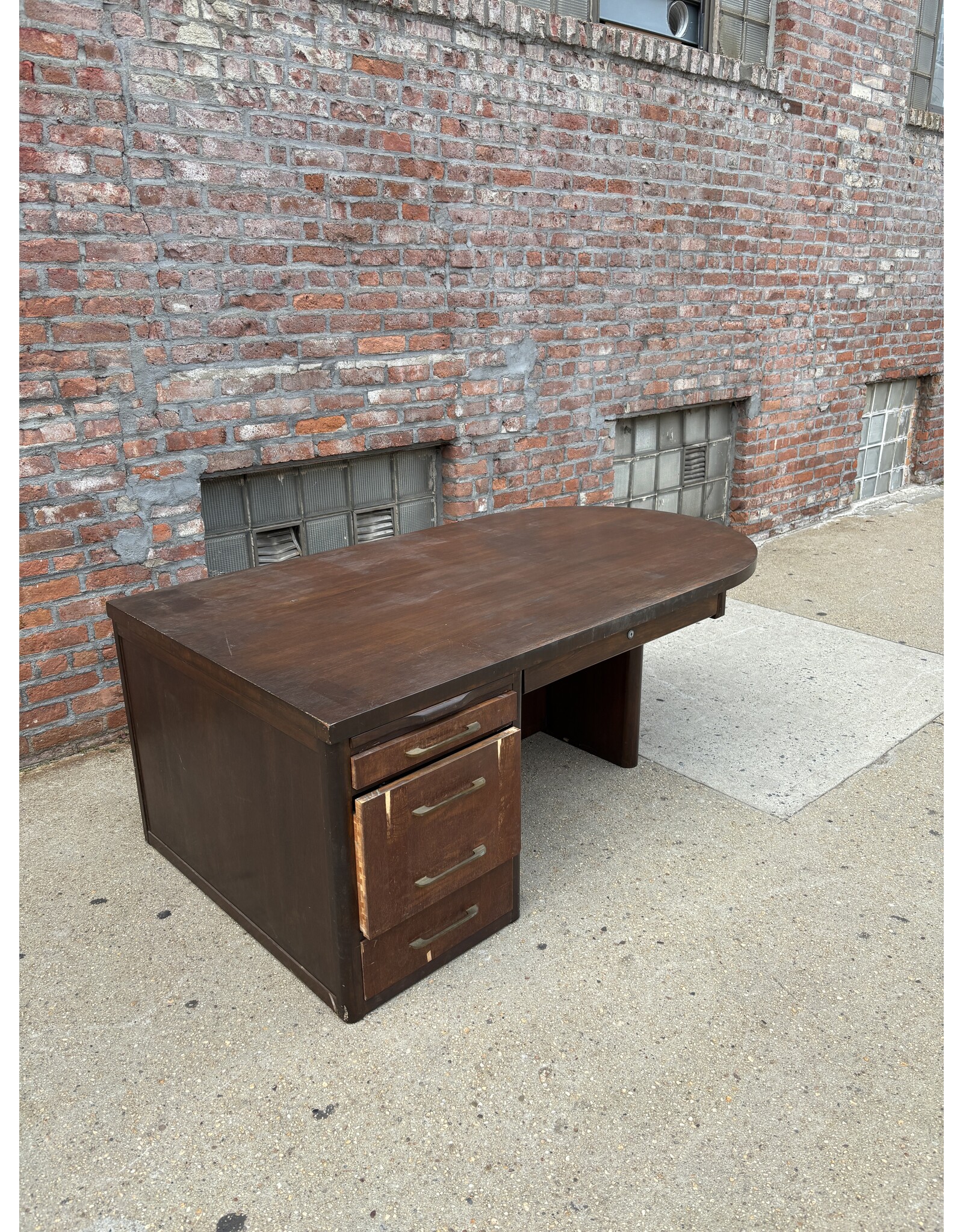 Art Deco Curved Executive Desk