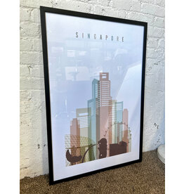 Framed Singapore Skyline Poster