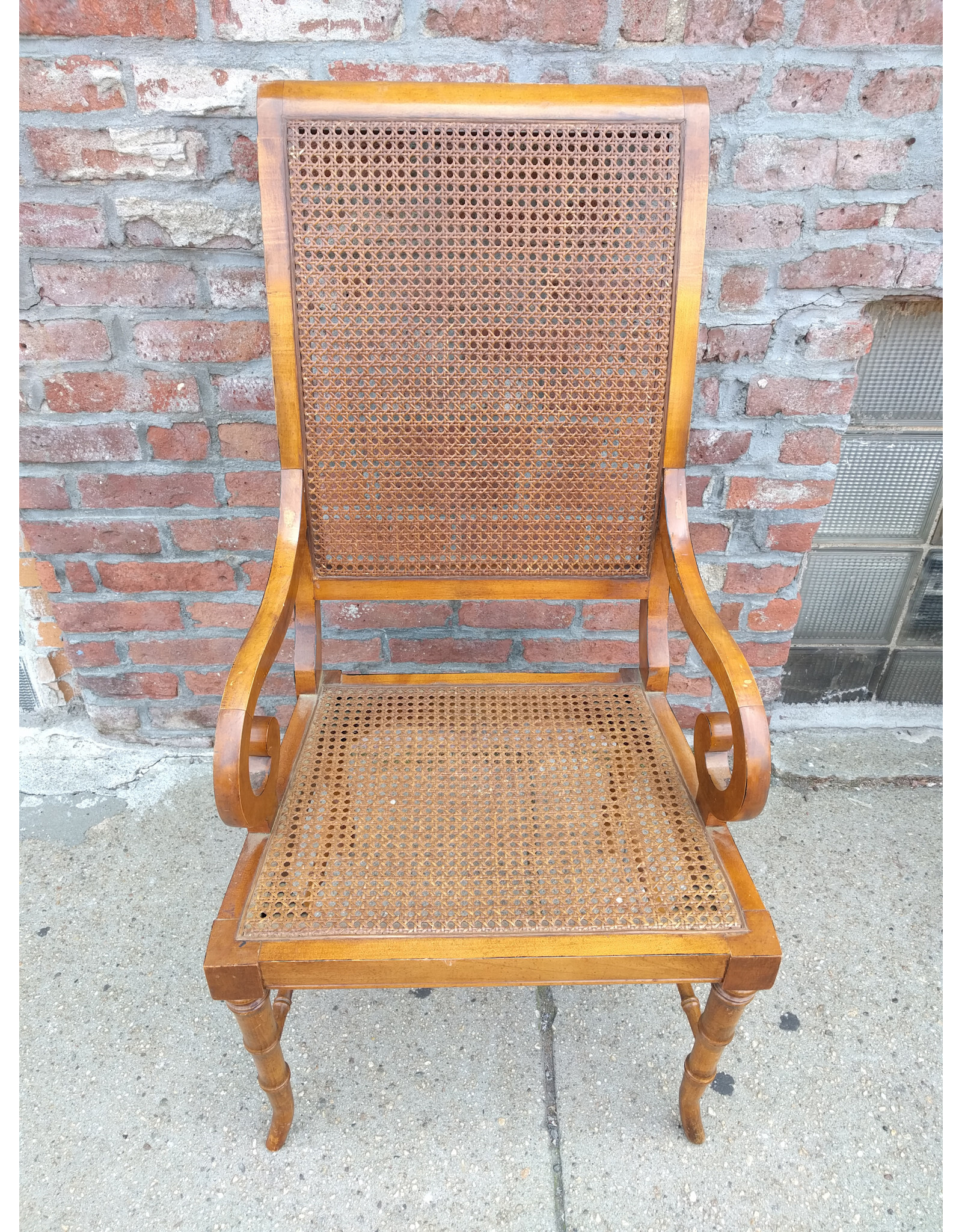 Vintage Wood Cane Dining Chair
