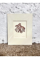 Haida Raven-XUUYA, matted embossed print, sgnd Bill Reid