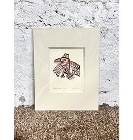 Haida Raven-XUUYA, matted embossed print, sgnd Bill Reid