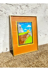 Mountain at the Edge of the World, framed drawing, sgnd Debbie Vincent 1978