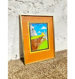 Mountain at the Edge of the World, framed drawing, sgnd Debbie Vincent 1978