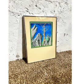 Castle View, framed drawing, sgnd Debbie Vincent, 1978