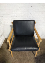 Urban Outfitters Black and Pine Dowel Lounge Chair