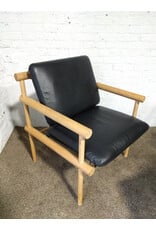 Urban Outfitters Black and Pine Dowel Lounge Chair