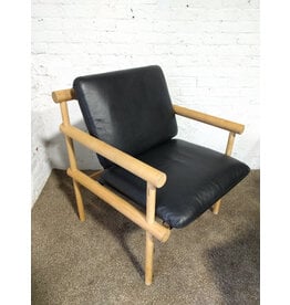 Urban Outfitters Black and Pine Dowel Lounge Chair
