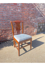 Stickley Side Dining Chair with Blue Upholstery