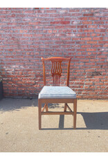 Stickley Side Dining Chair with Blue Upholstery