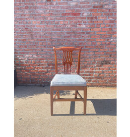 Stickley Side Dining Chair with Blue Upholstery