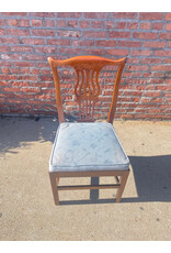 Stickley Side Dining Chair with Blue Upholstery