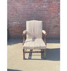Chippendale Style Carved Upholstered Arm Chair