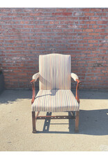 Chippendale Style Carved Upholstered Arm Chair