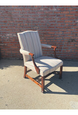 Chippendale Style Carved Upholstered Arm Chair