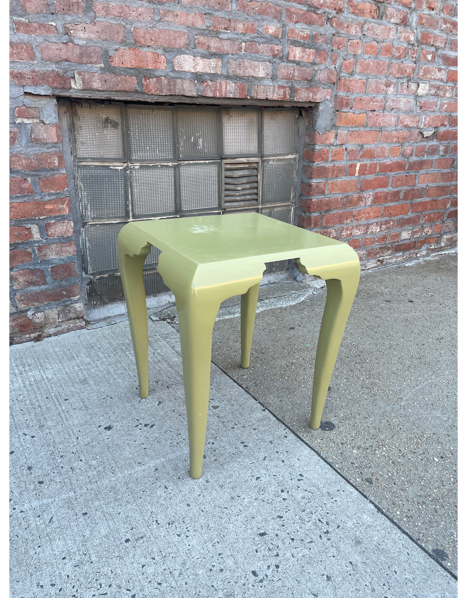 Lacquered Key Lime Green Chinoiserie Side Table