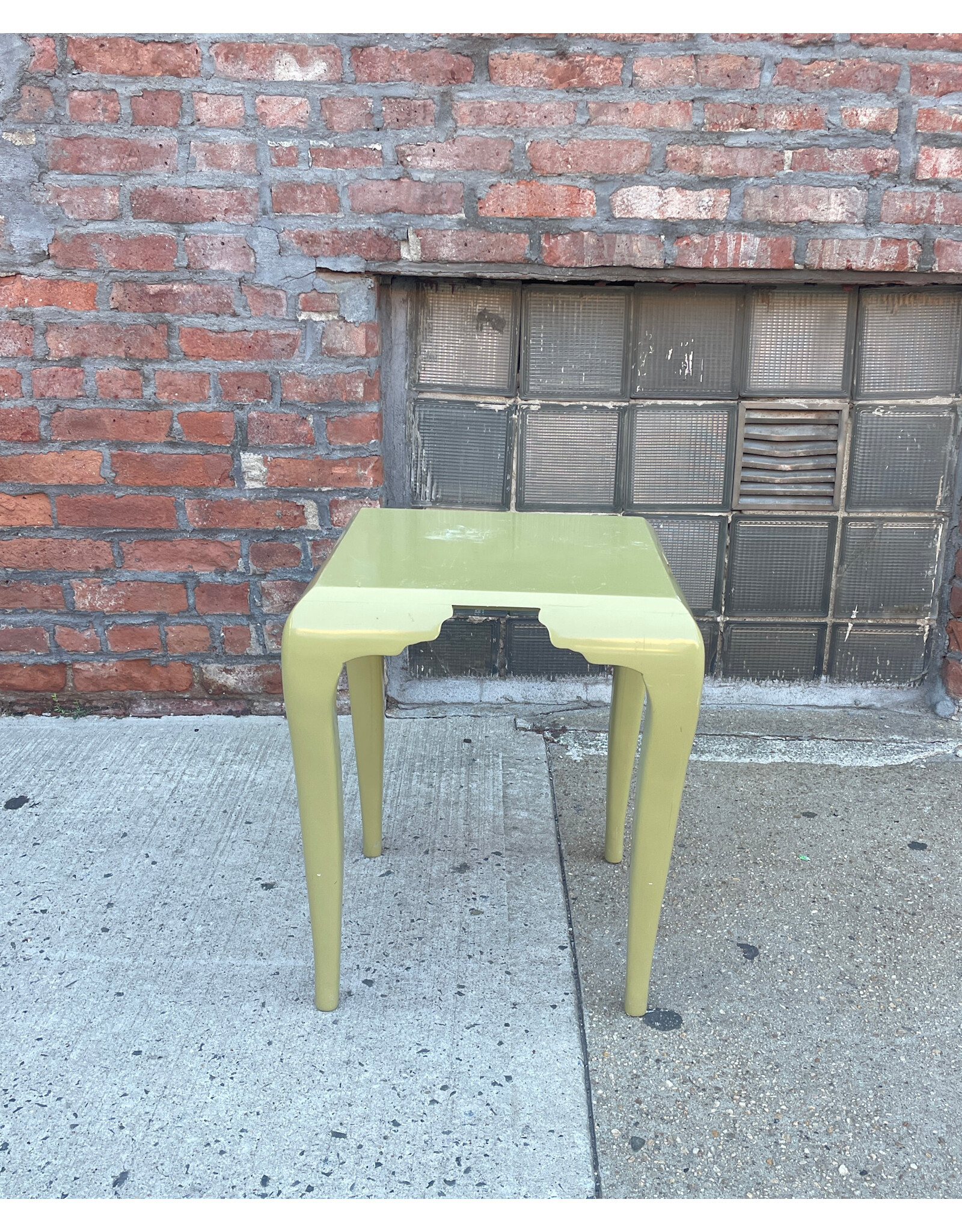 Lacquered Key Lime Green Chinoiserie Side Table