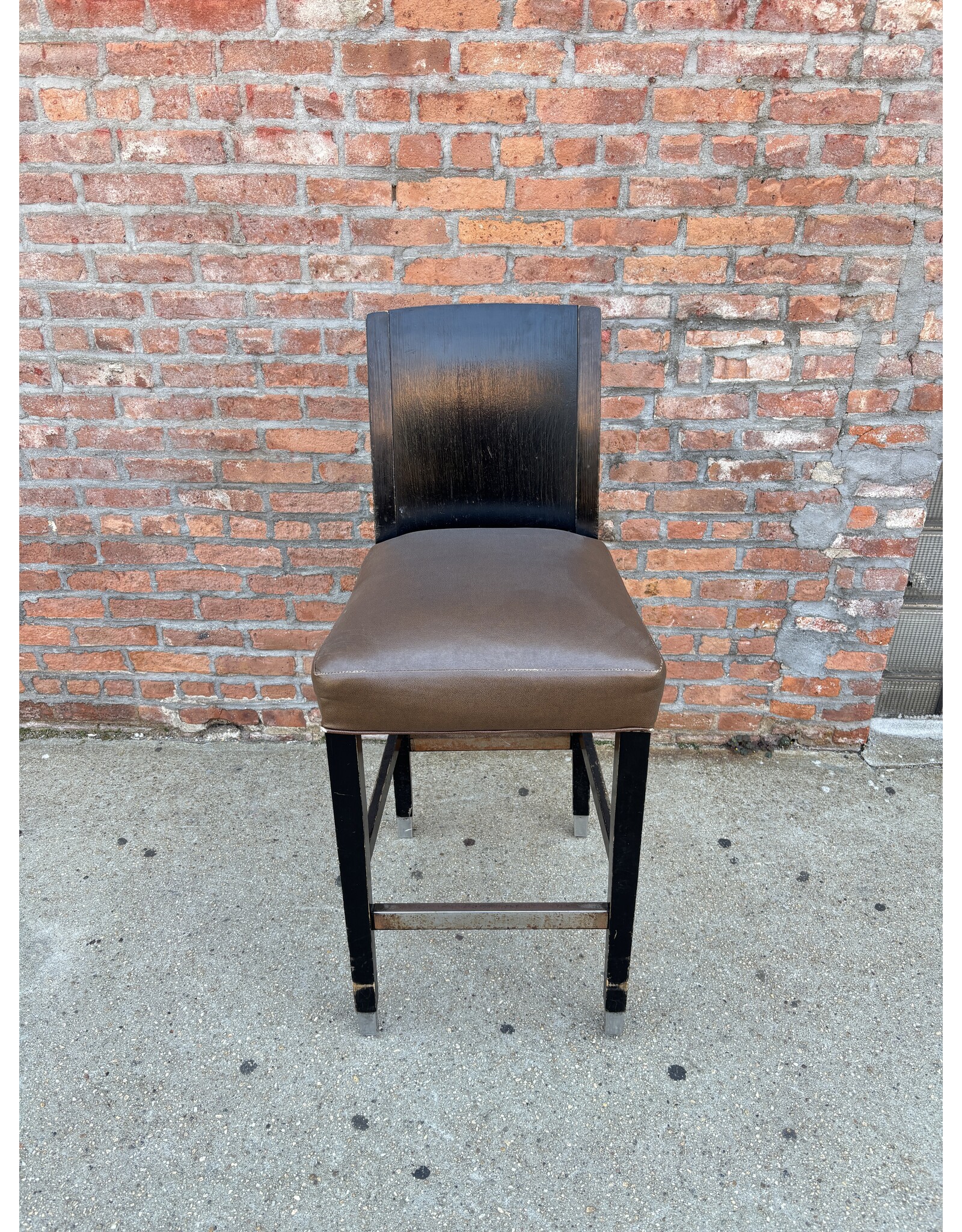Black Armless Barstool