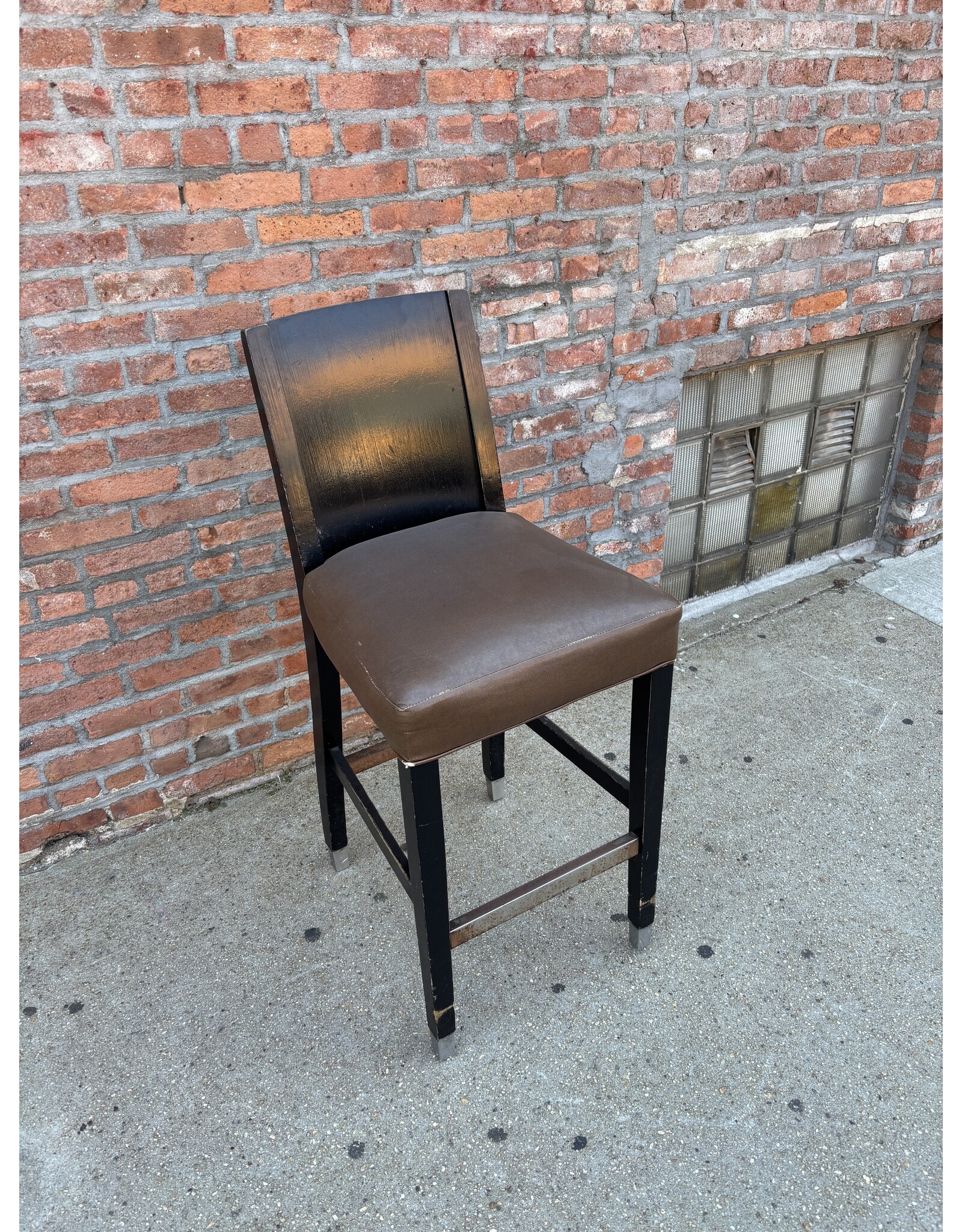 Black Armless Barstool