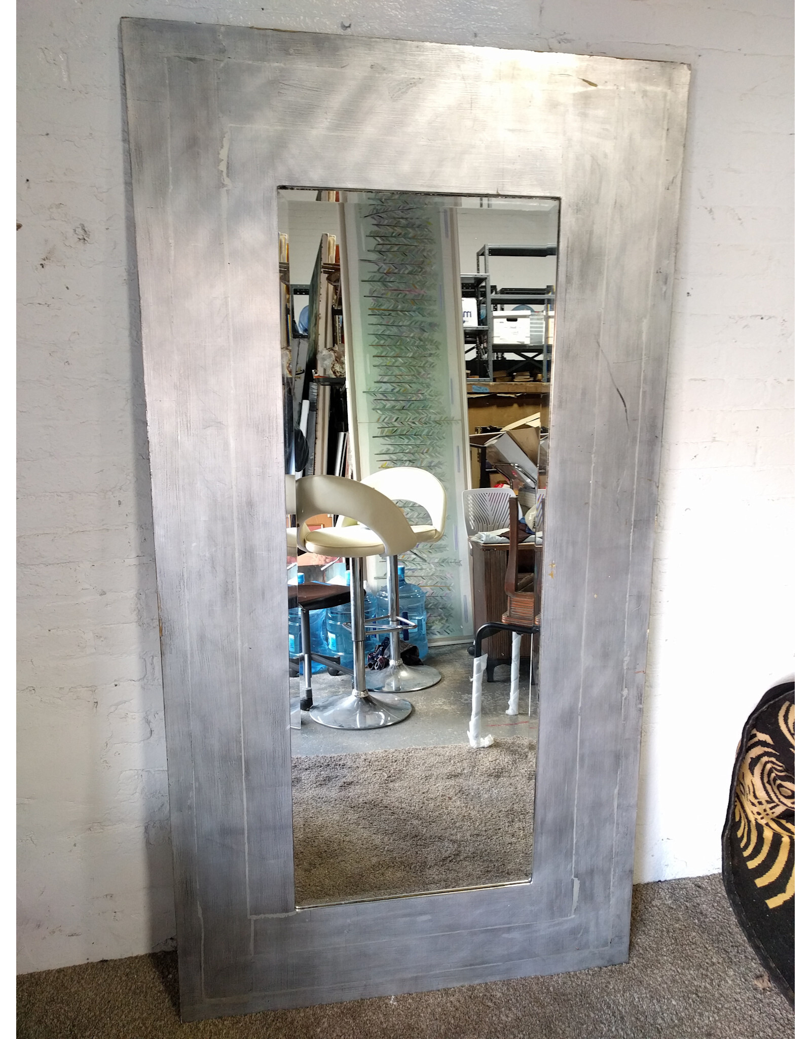 Silver Large Standing Rectangular Mirror