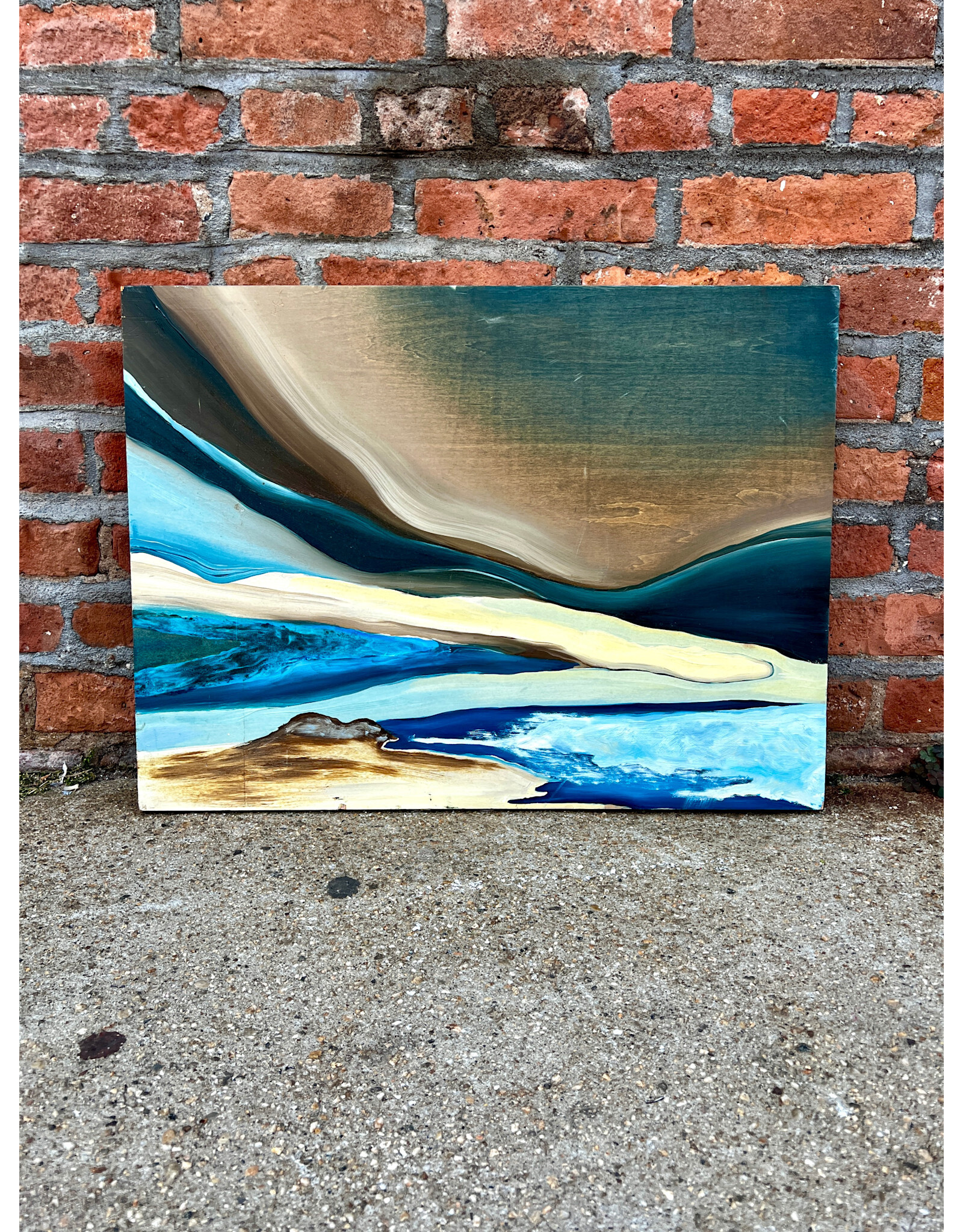 Blue Delta, oil on board, sgnd Julia Tyrren