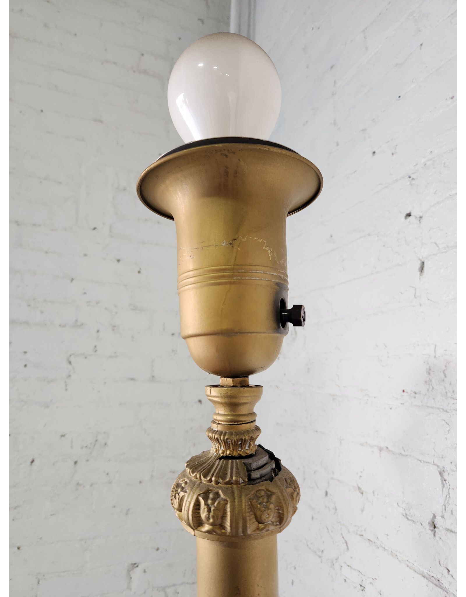 Art Deco Onyx Base Torchiere Floor Lamp