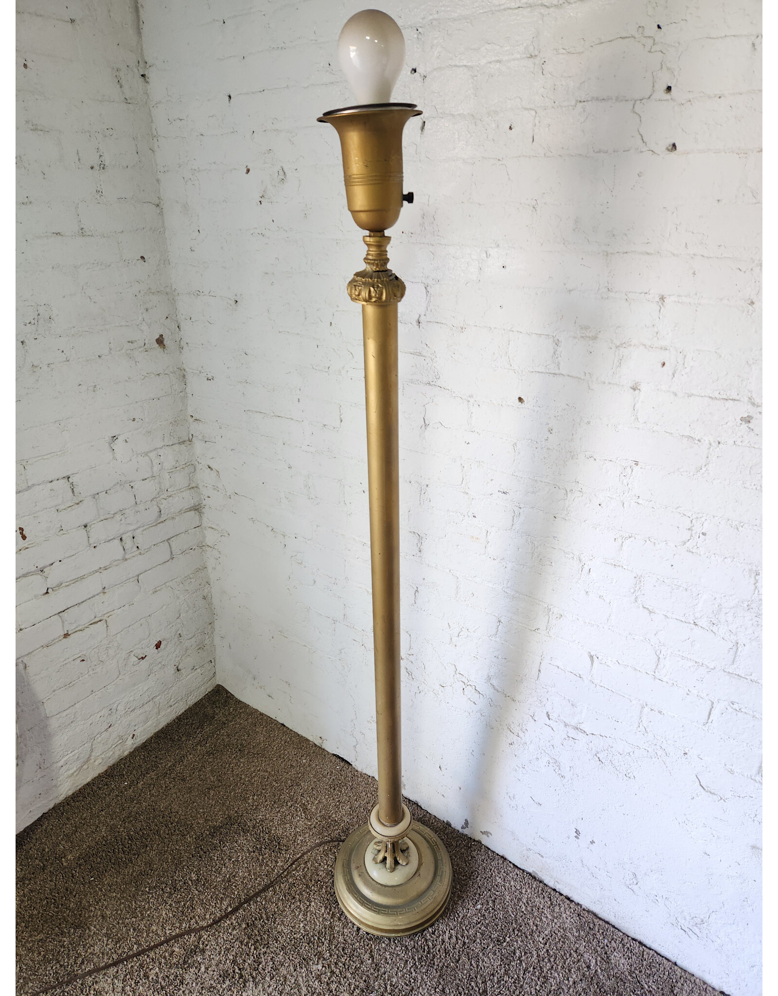 Art Deco Onyx Base Torchiere Floor Lamp