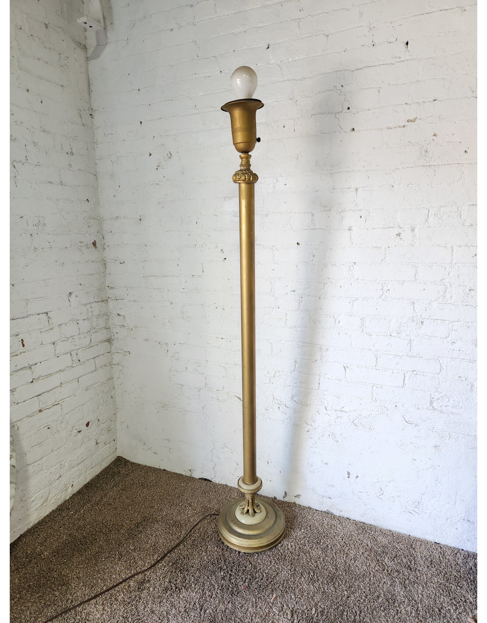 Art Deco Onyx Base Torchiere Floor Lamp