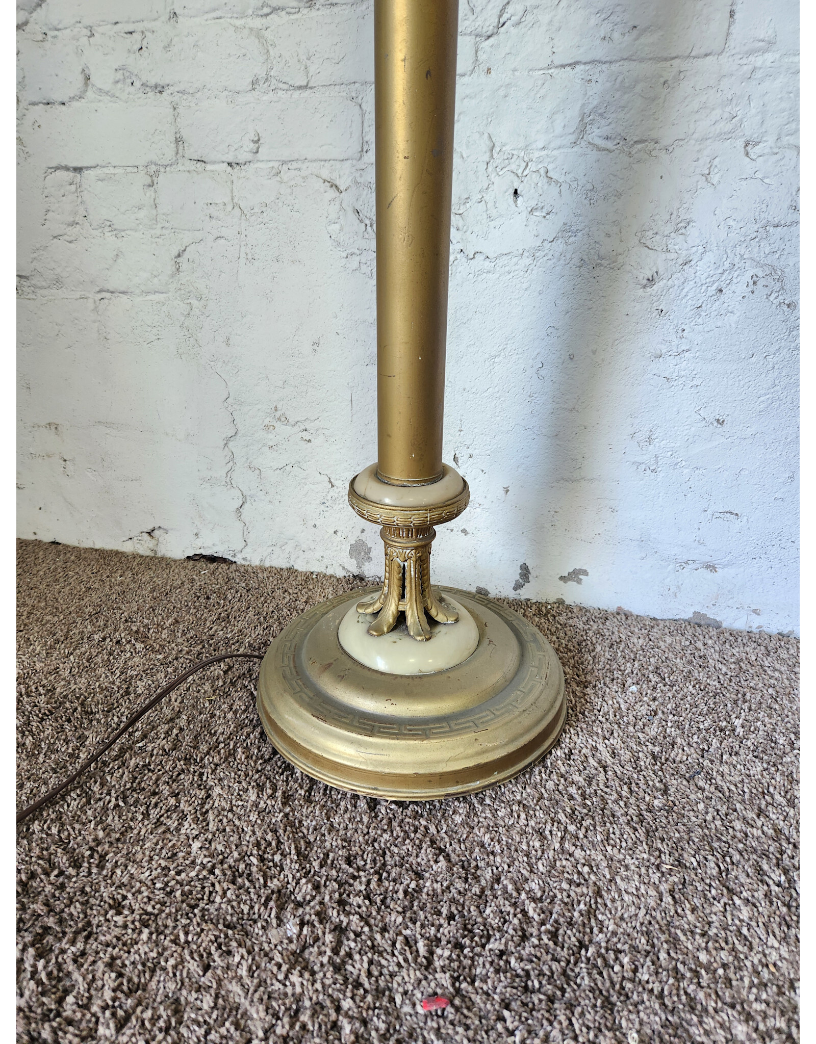 Art Deco Onyx Base Torchiere Floor Lamp