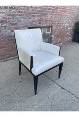 White Dining Arm Chair with Cowhide Back