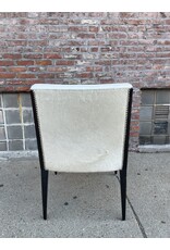 White Dining Arm Chair with Cowhide Back
