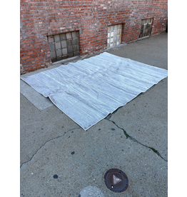 9' x 6' Grey and White Stripped Area Rug