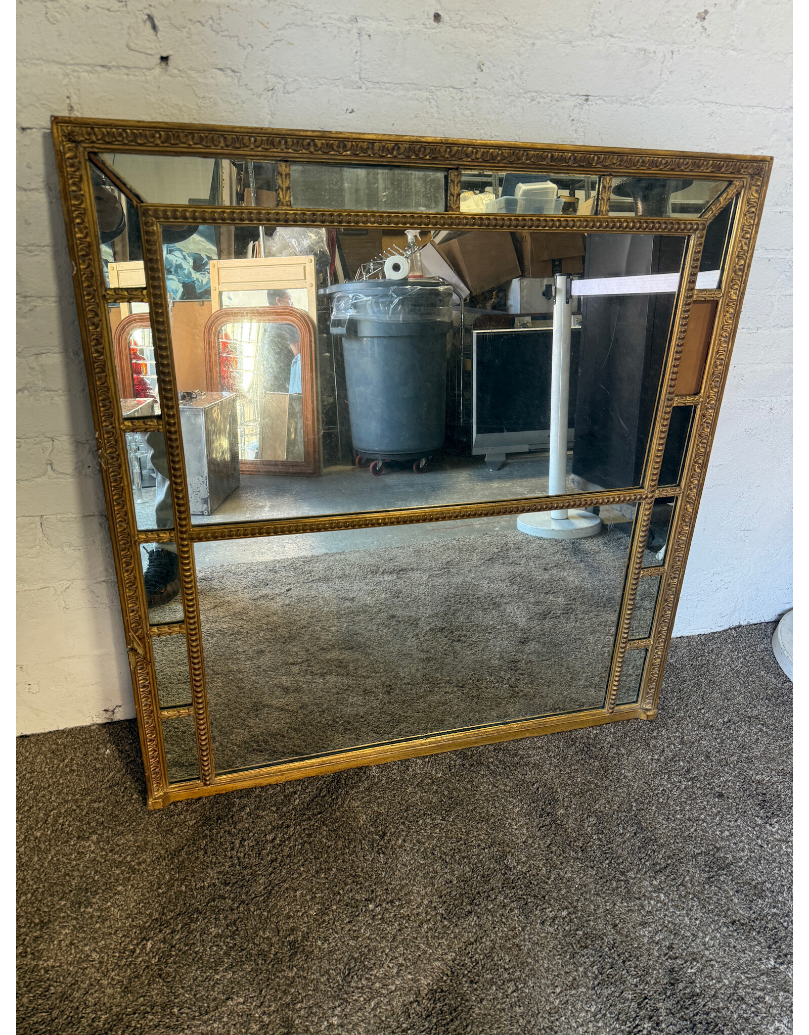 Rectangular Gold Frame Hanging Wall Mirror