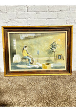 Girl and Cello, framed painting, by Don Lord