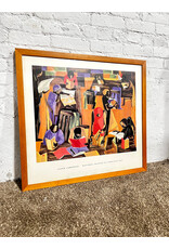 The Library by Jacob Lawrence, framed exhibition poster