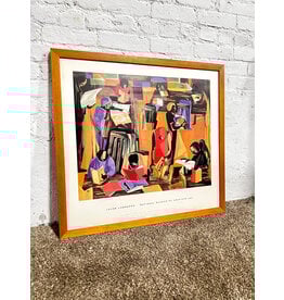 The Library by Jacob Lawrence, framed exhibition poster