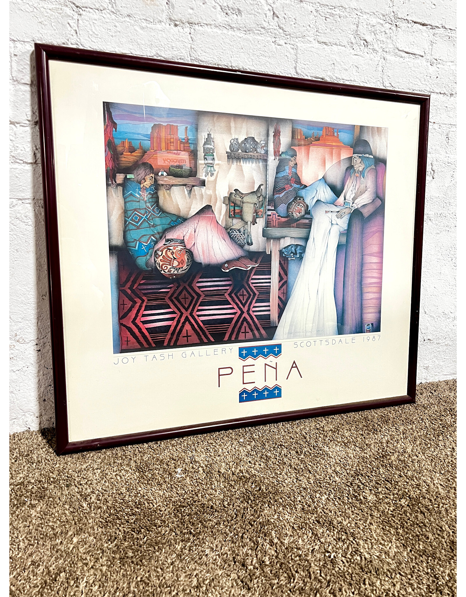 Amado Maurilio Pena at Joy Tash Gallery 1987, framed exhibition poster