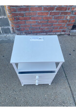 Lightweight Three Drawer White End Table