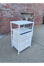 Lightweight Three Drawer White End Table