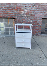 Lightweight Three Drawer White End Table