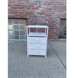 Lightweight Three Drawer White End Table