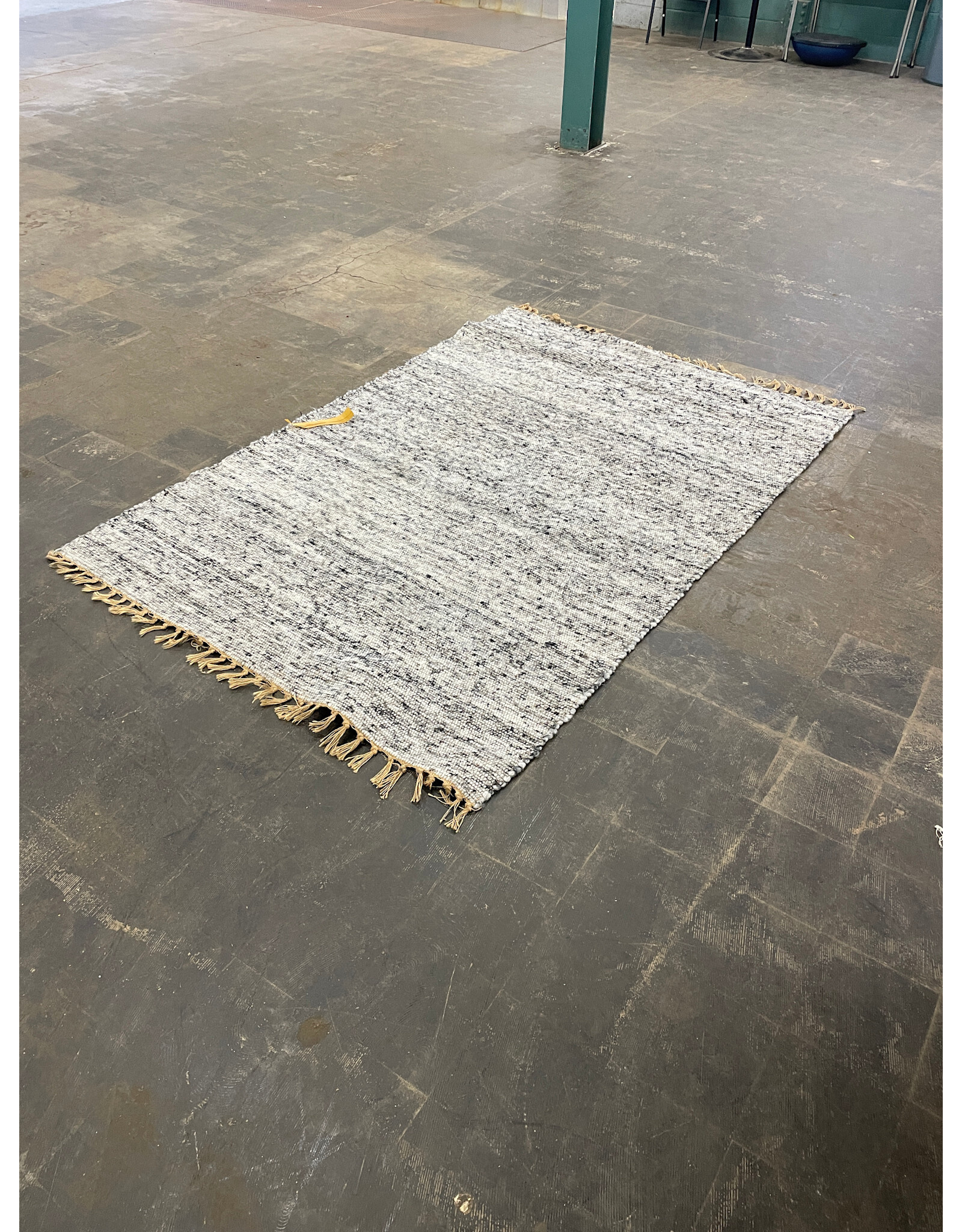 Black and White Woven Area Rug