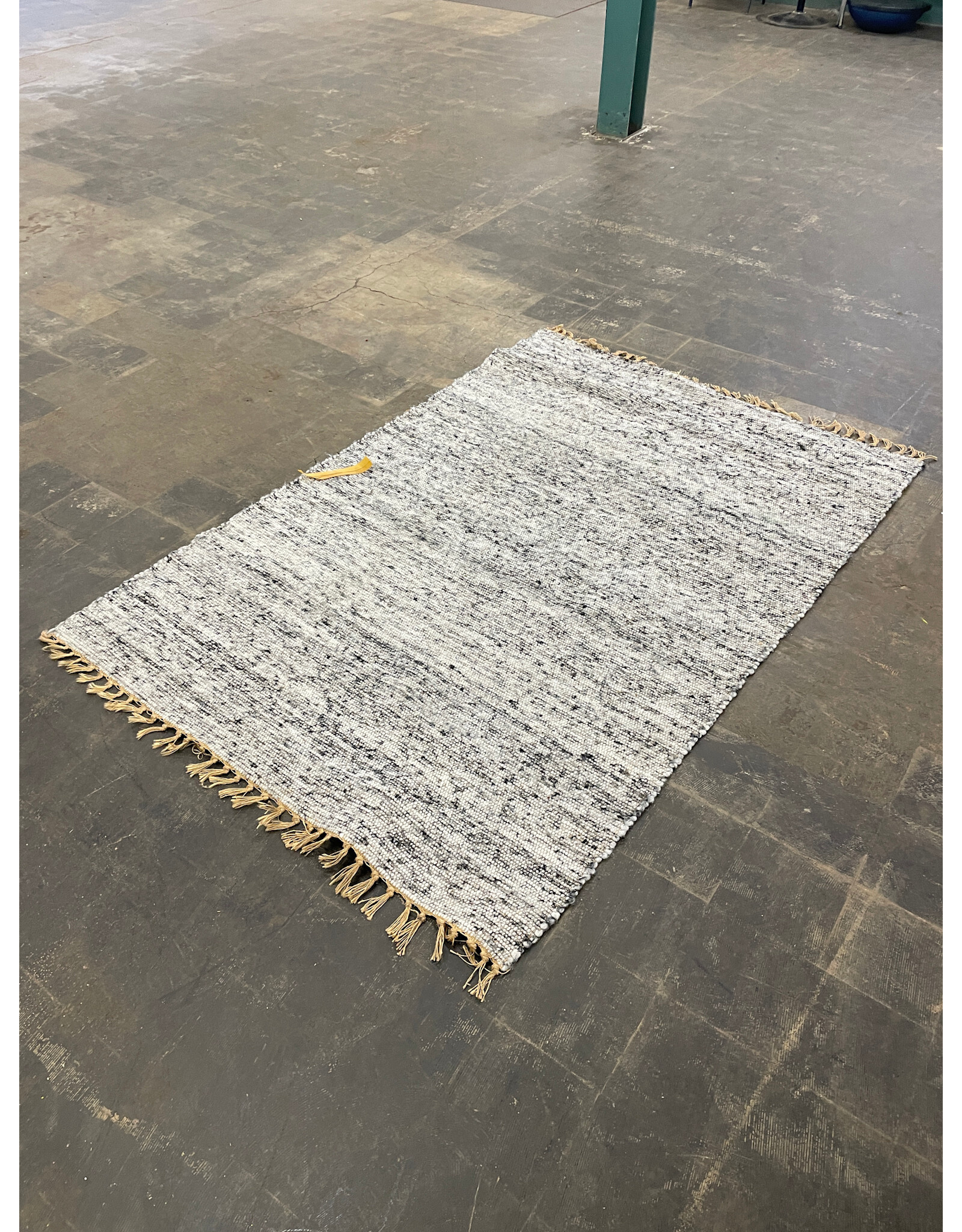 Black and White Woven Area Rug