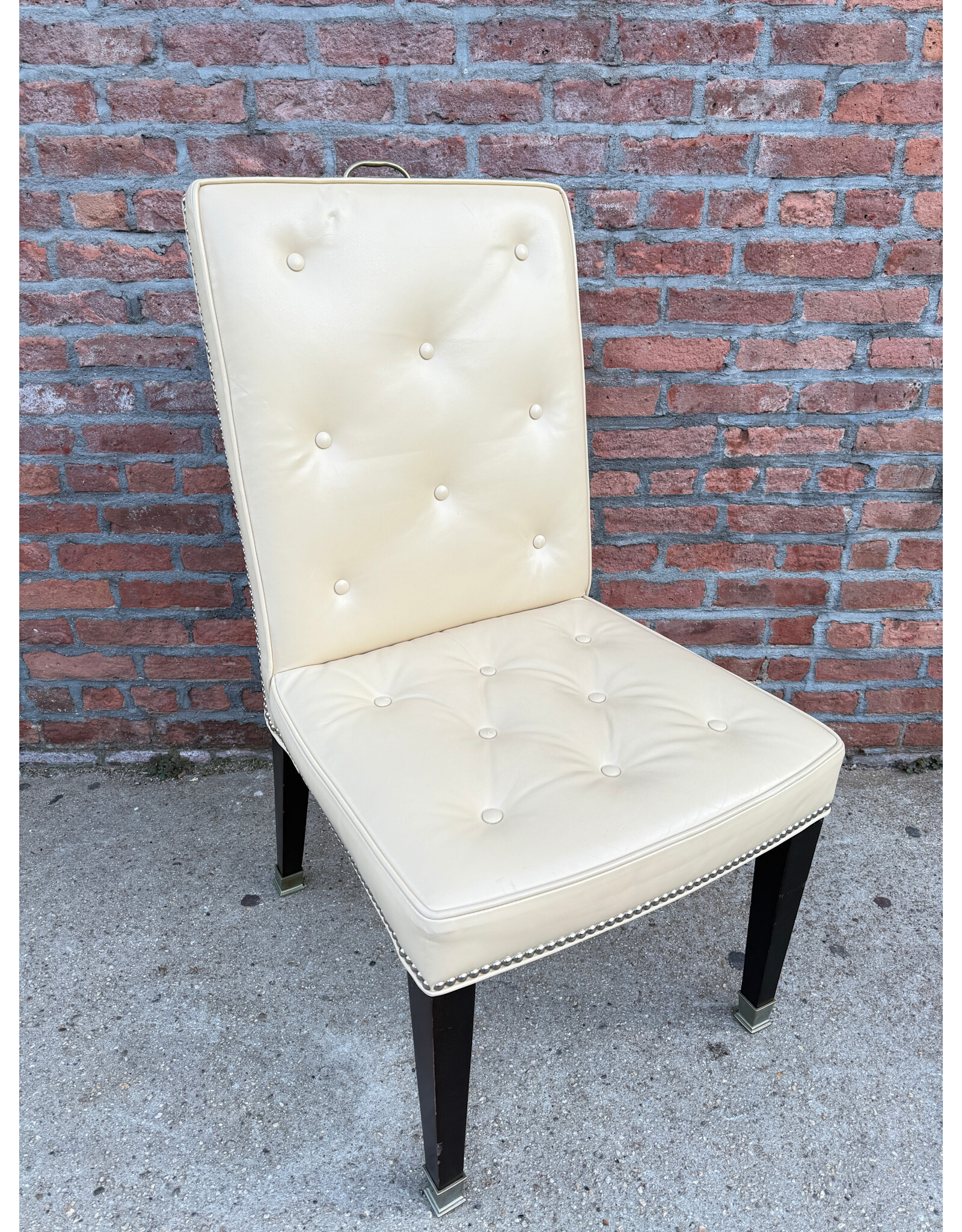Tufted High Back Cream Dining Chair