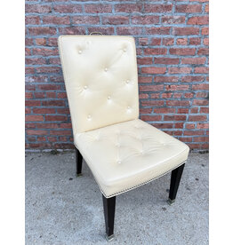 Tufted High Back Cream Dining Chair
